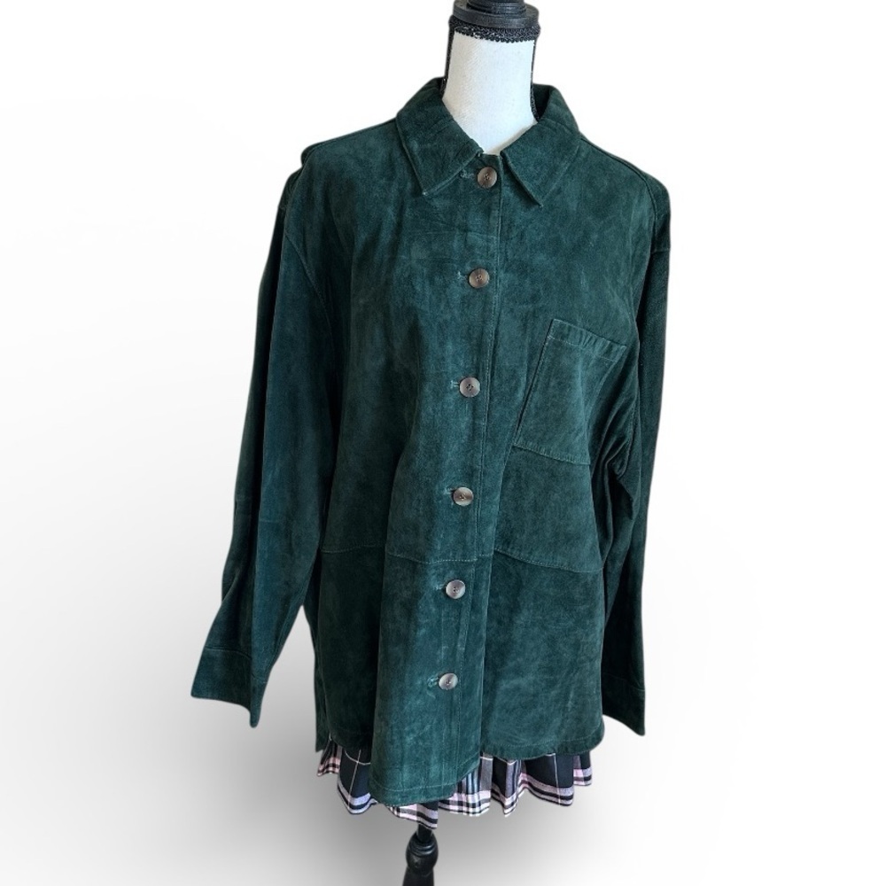 Vintage The Limited Classic 100% Leather Green Suede Jacket Women’s Medium